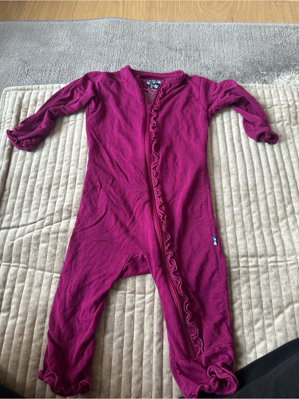 Kickee Pants Magenta Ruffle-Trim Footed Pajamas